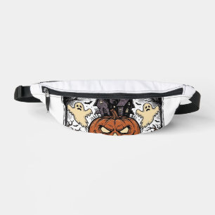 Haunted Halloween Shirt Vintage Ghost Pumpkin Art Bum Bags