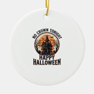 Haunted Halloween Shirt With Spooky Manor Art_1 Ceramic Tree Decoration