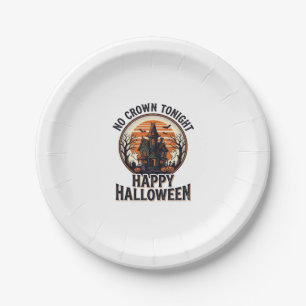 Haunted Halloween Shirt With Spooky Manor Art_1 Paper Plate