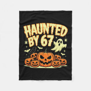 Haunted Halloween Skeleton Haunted Six Seven Numbe Fleece Blanket