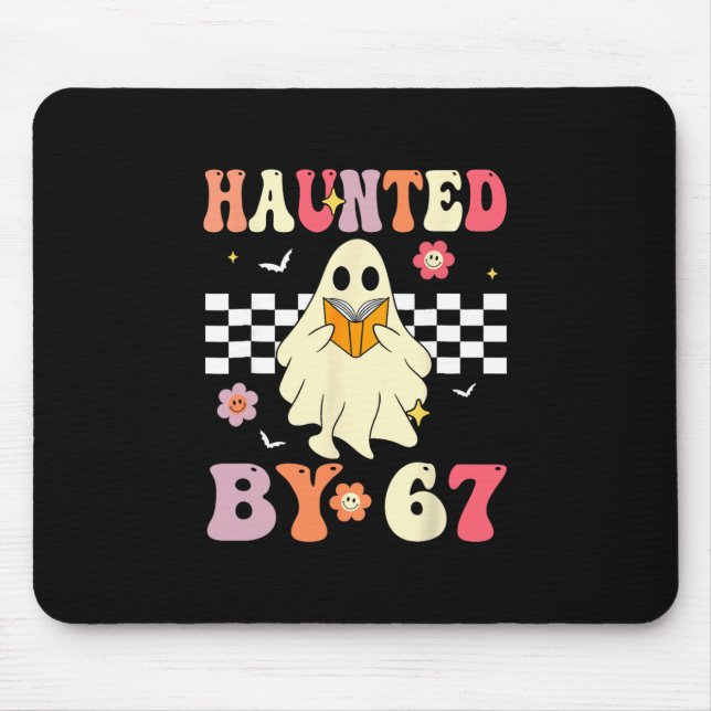 Haunted Halloween Skeleton Haunted Six Seven Numbe Mouse Pad (Front)