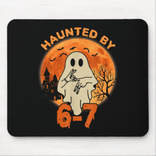 Haunted Halloween Skeleton Haunted Six Seven Numbe Mouse Pad