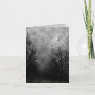 Haunted Halloween Sky Blank Art Card