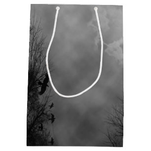 Haunted Halloween Sky with Ravens Party Favour Box Medium Gift Bag