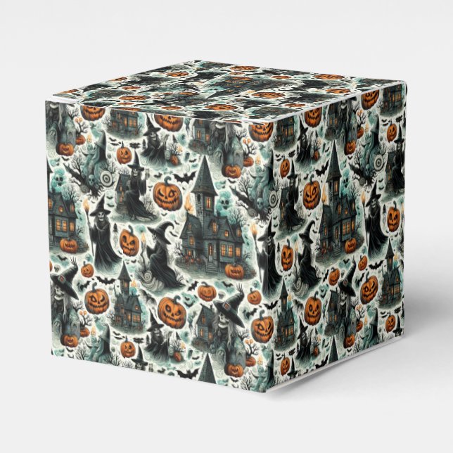 Haunted Halloween Theme Favour Box (Front Side)