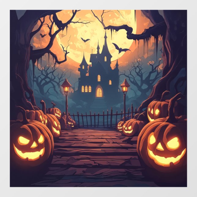 Haunted Halloween Window Cling (Sheet)
