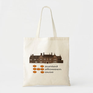 Haunted Haloween House Pumpkin Tote Bag