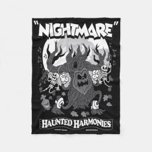 Haunted Harmonies - Vintage Cartoon Halloween - Cr Fleece Blanket