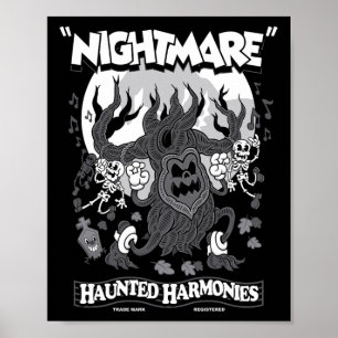 Haunted Harmonies - Vintage Cartoon Halloween - Cr Poster