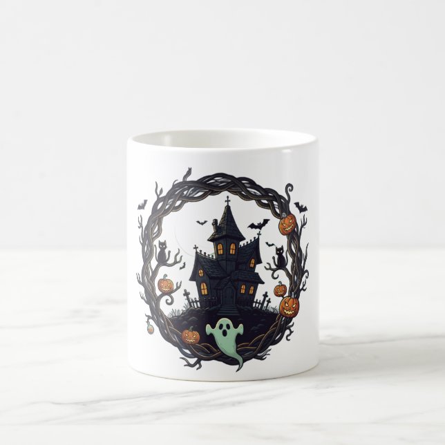 👻 "Haunted Haven" Halloween Night Mug  (Center)
