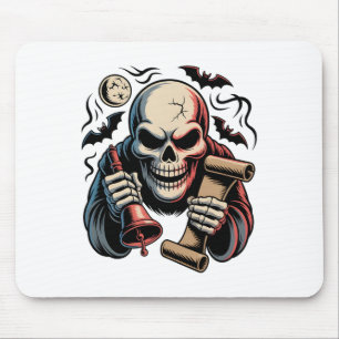 Haunted Herald Skeleton Halloween 1 Mouse Pad