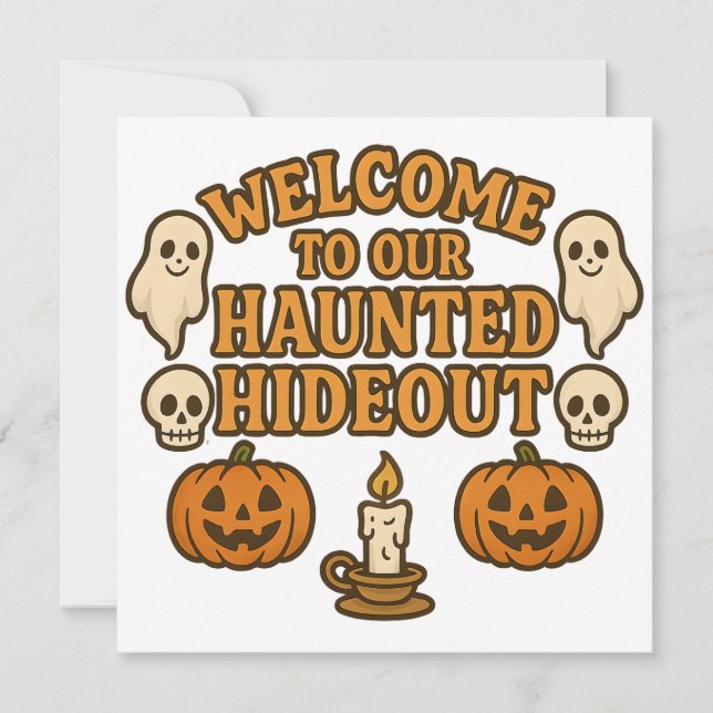 Haunted Hideout Retro Spooky Halloween 2026 Invitation (Front)