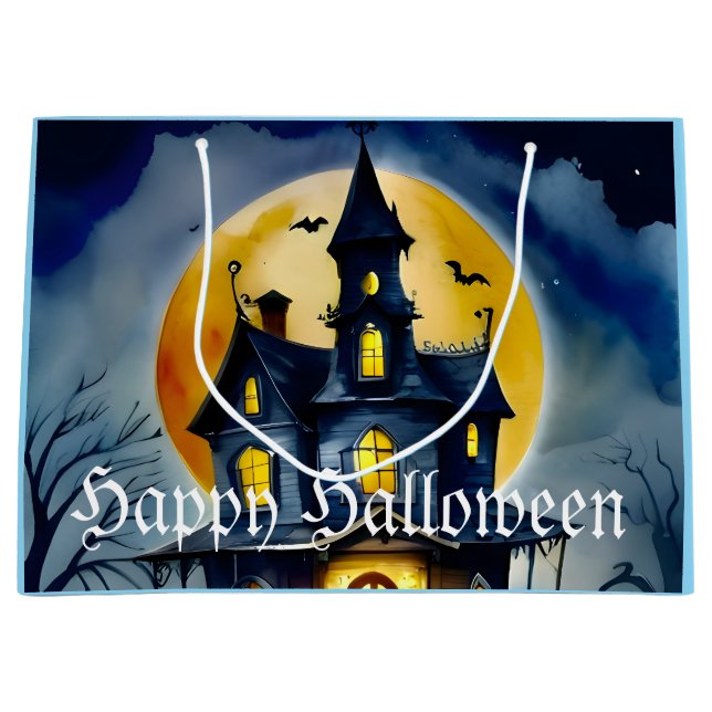 Haunted Hollow & Moon  Large Gift Bag (Front)