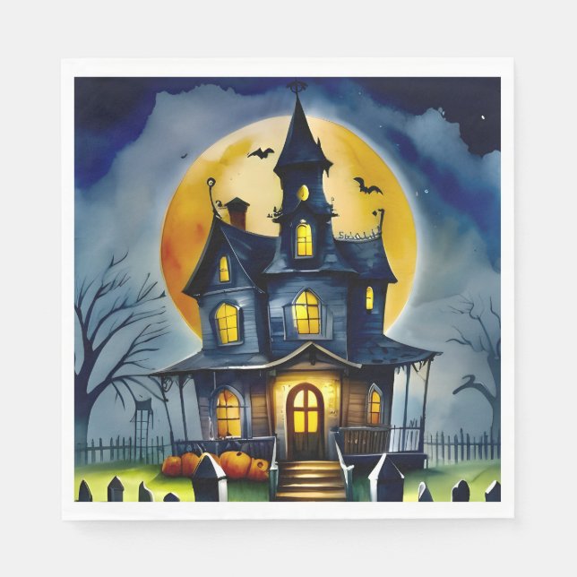 Haunted Hollow & Moon   Napkin (Front)