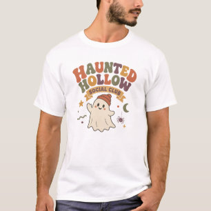 Haunted Hollow Social Club Ghost Design T-Shirt