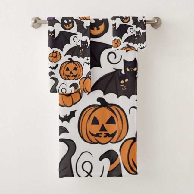 Haunted Homecoming: Halloween Bath Towel Set (Insitu)