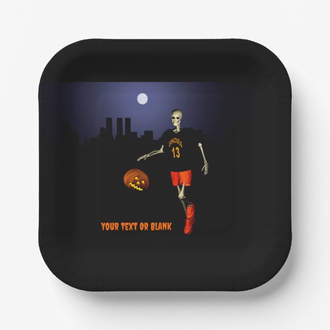 Haunted Hoops Paper Plate (Front)