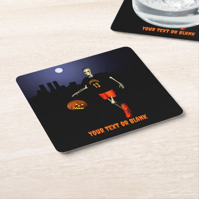Haunted Hoops Square Paper Coaster (Angled)