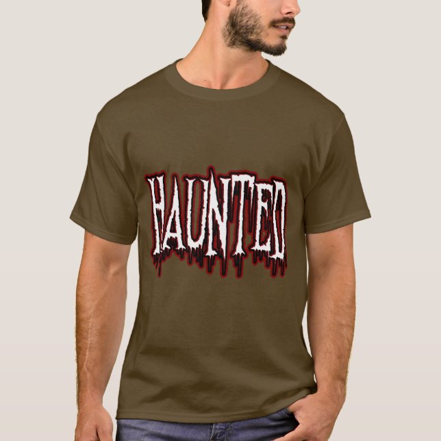 Haunted Horror Drip Typography T-Shirt (Front)