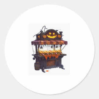 Haunted Hot Dog Stand Classic Round Sticker