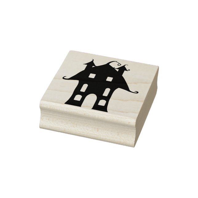 Haunted house 4 silhouette art stamp (Stamp)