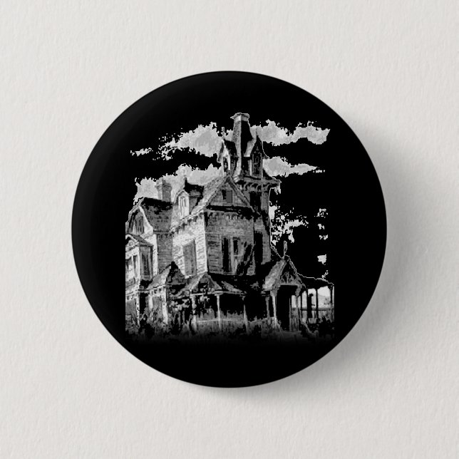 HAUNTED HOUSE 6 CM ROUND BADGE (Front)