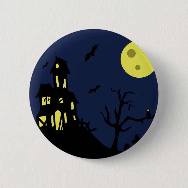 Haunted House 6 Cm Round Badge (Front)