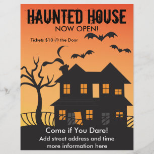 Haunted House and Bats Flyer