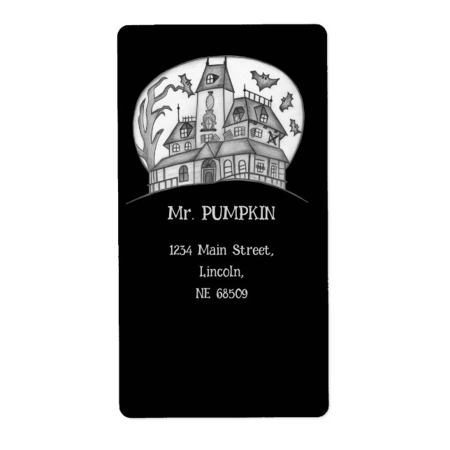 Haunted House and Bats Halloween  (Front)