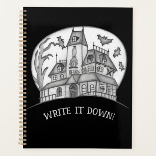 Haunted House and Bats Halloween  Planner