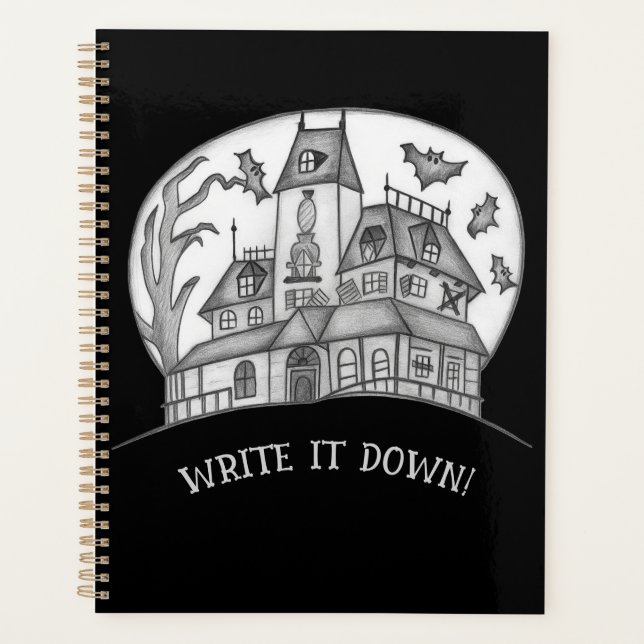 Haunted House and Bats Halloween  Planner (Front)