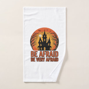 Haunted House Be Afraid Vintage Halloween Design_1 Hand Towel