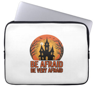 Haunted House Be Afraid Vintage Halloween Design_1 Laptop Sleeve