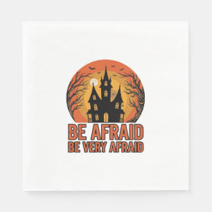 Haunted House Be Afraid Vintage Halloween Design_1 Napkin