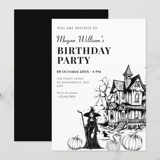 Haunted house birthday  invitation (Front/Back)