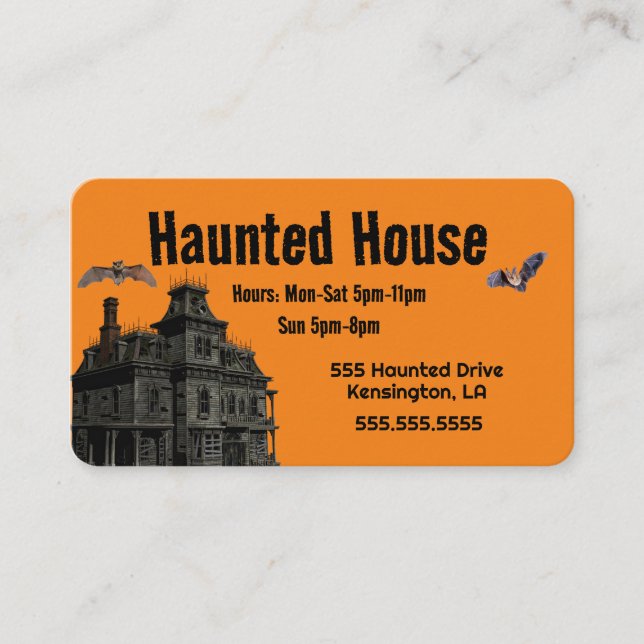 Haunted House Business Card (Front)