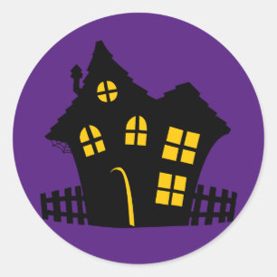 Haunted House Classic Round Sticker