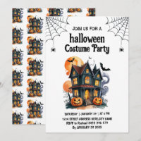 Haunted House Costume Halloween Party Invitation