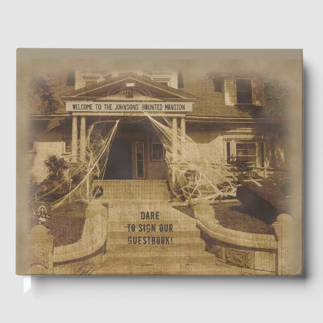 Haunted House (customisable) Halloween Guest Book (Front)