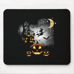 Haunted House  - Flying Witch - Jack o Lantern  Mouse Pad