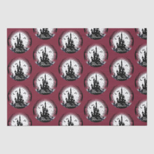 Haunted House Full Moon Bats Happy Halloween Tissue Paper