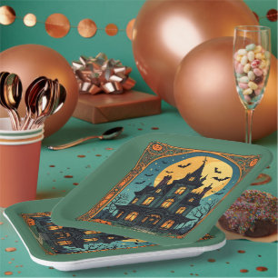 Haunted House - Gothic Grange Paper Plate