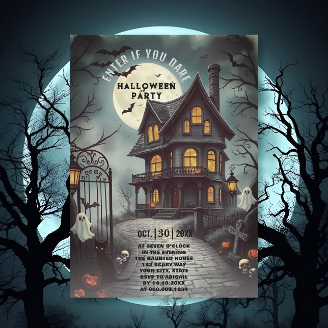 Haunted house Gothic Halloween adults party Invitation (Creator Uploaded)