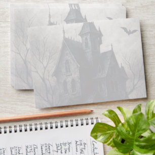 Haunted House & Graveyard Halloween Envelope