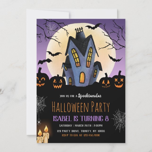 Haunted House Halloween Birthday Party Invitation (Front)