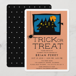 Haunted House Halloween Birthday Party Invitation