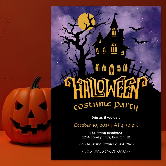 Haunted House Halloween Costume Party Invitation (Creator Uploaded)