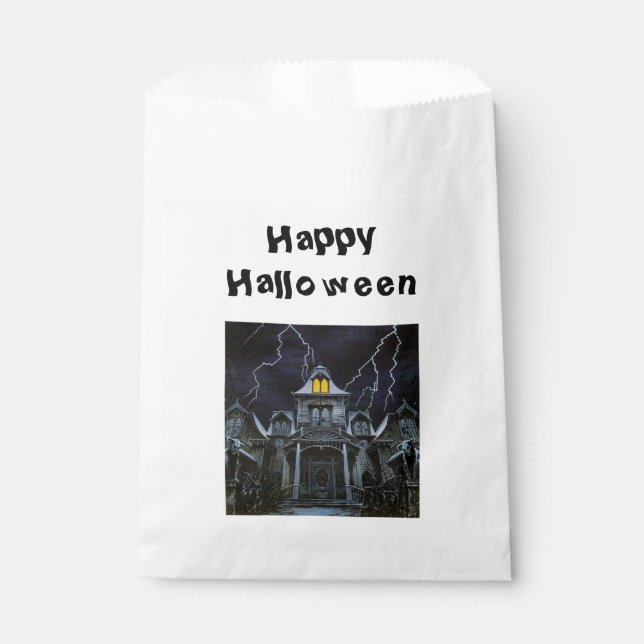 Haunted House Halloween Favour Bags (Front)