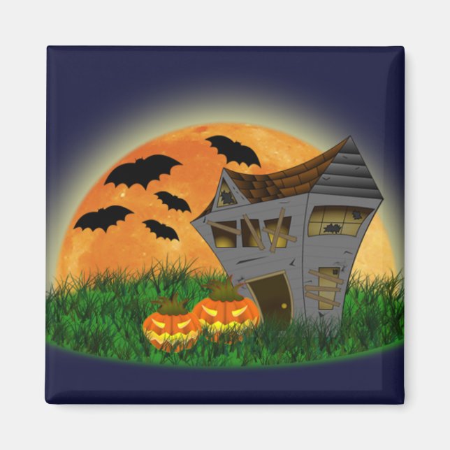 Haunted House Halloween Magnet (Front)