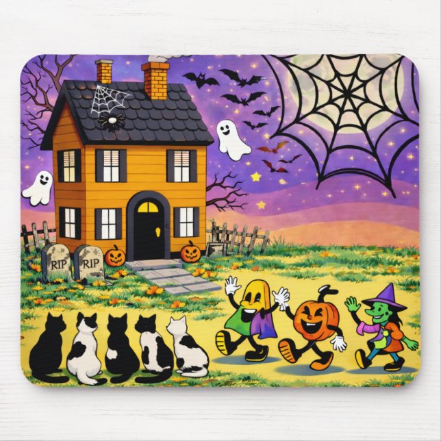 Haunted House Halloween Mousepad (Front)